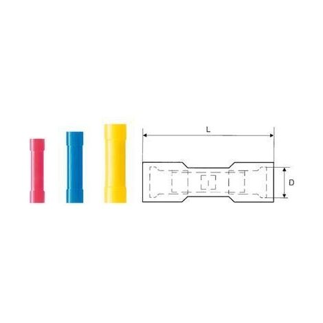 Weidmuller 9200490000 Conector de empalme aislado rojo PVC