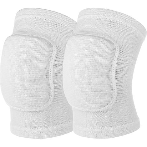 Genouillères pour volley-ball et autres sports, juniors et adultes, souples et élastiques, idéales pour le basket-ball, le handball, le yoga et l'entraînement. Résistantes et durables, blanches, lot d
