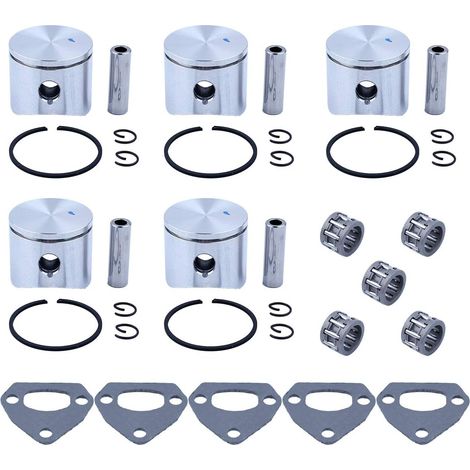 5 x (40 mm) Segment de piston Roulement à aiguilles Kit de joint de silencieux compatible Husqvarna 41 141 141LE 142 142E Tronçonneuse 530069454 (1/5)