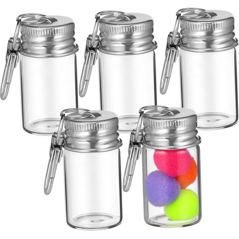 5pièces Lot De Petites Bouteilles Verre Porte-clés Bouteilles à Souhaits Décoratives Pour Et Accessoires (1/5)