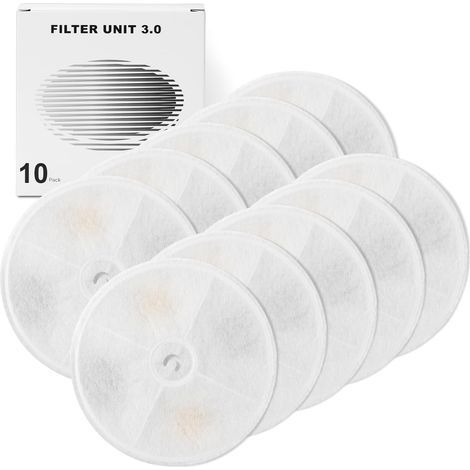 Filtres pour fontaine à chat, Filter Unit 3.0 résine et charbon actif Fontaine à boire pour chats et chiens compatible avec 1,85L et 2L/1.8L Fontaine intelligente automatique pour chats (1/5)