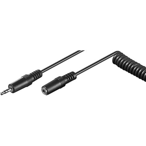Estensione per cuffie 3,5 mm, spirale di cavi, Spina 3,5 mm (3-pin, stereo) Presa 3,5 mm (3-pin, stereo). Lunghezza del Cavo 5 m (1/2)