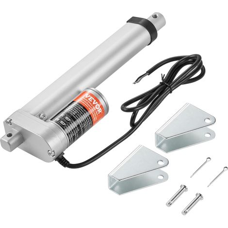 VEVOR Attuatore lineare 12V, 4 pollici Attuatore lineare carico 330 libbre/1500N, Attuatore di movimento lineare da 0,19"/s con staffa di montaggio e protezione IP54 (1/5)