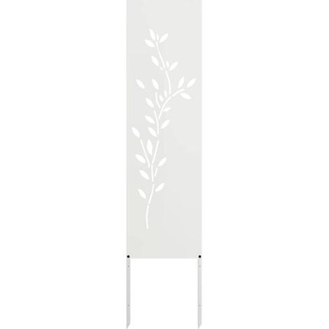 Paravent de jardin blanc à motif floral 32 x 140 cm (1/5)