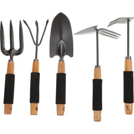 Kit d'outils de jardinage (1 ensemble) Idéal pour la maison Poignées ergonomiques compactes Couleurs assorties Outils de terrassement (1/5)