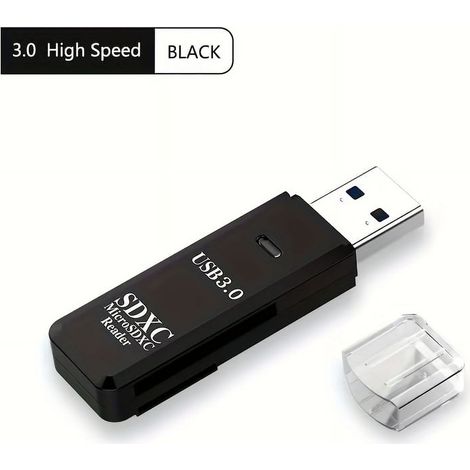 Lecteur de carte Micro SD USB 3.0/2.0, 5 Gbit/s, adaptateur 2-en-1 pour cartes SD et microSD vers port USB, vitesse ultra-rapide, compact et pratique. (1/4)