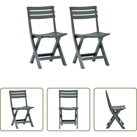 Chaise de balcon -  Chaises de jardin pliables 2 pcs Plastique Vert (1/5)