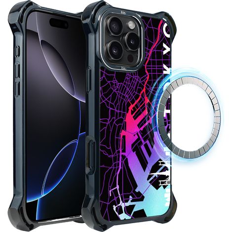 Hülle für iPhone 16 Pro Max ibizu DropGuard Ultra mit MagSafe, Weltkarten, Tokio (1/5)