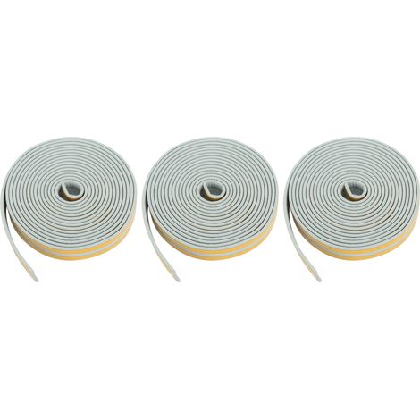 6 Bandes Isolantes Autocollantes en Mousse pour Portes et Fenêtres, Joint d'Étanchéité Gris, Lot de 6 Pièces (1/5)