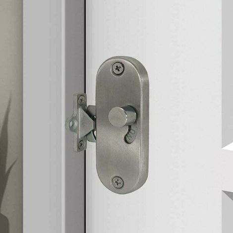 Vtizikl Serrure de porte coulissante à 90° à angle droit avec boucle de verrouillage de porte coulissante et verrou de porte de grange, (1/4)