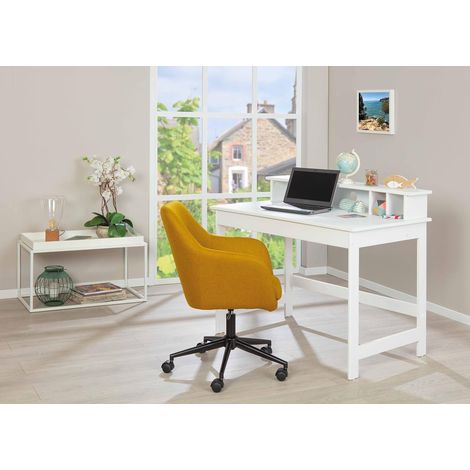 Scrivania ufficio camera cameretta Hilda cm 110 x 69 x 76/91h Bianco INTER LINK (1/5)