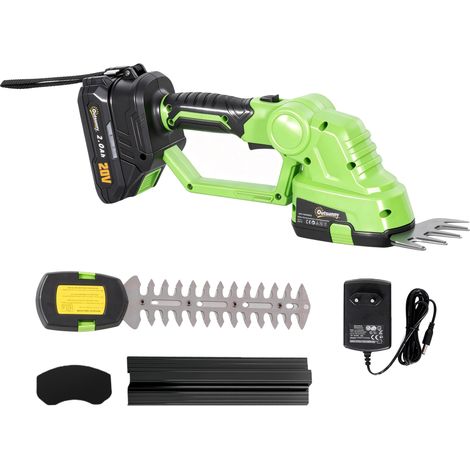 Taille-haie sans fil 2 en 1 électrique, coupe 20/10 cm, chargeur inclus