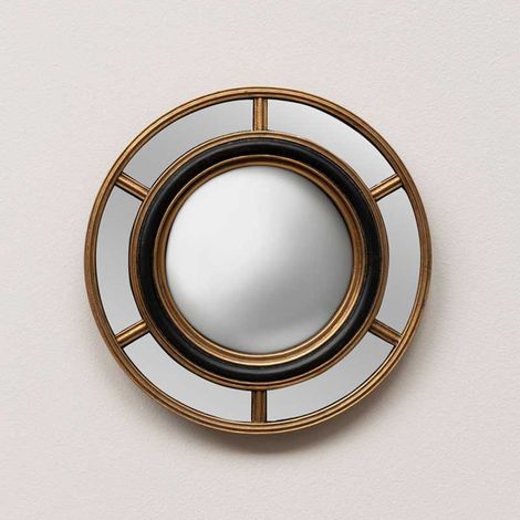 Miroir convexe doré 6 parties 17cm (1/4)