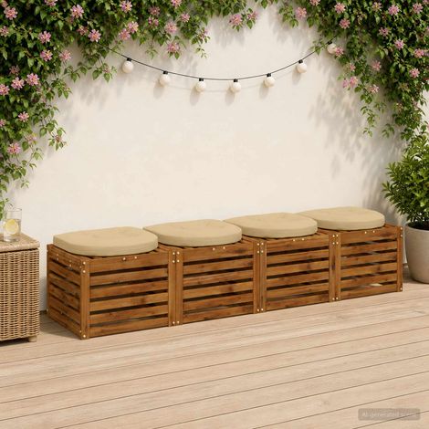 vidaXL Cuscini per Sedia in 4 Pezzi 4 pz 100% Poliestere Beige