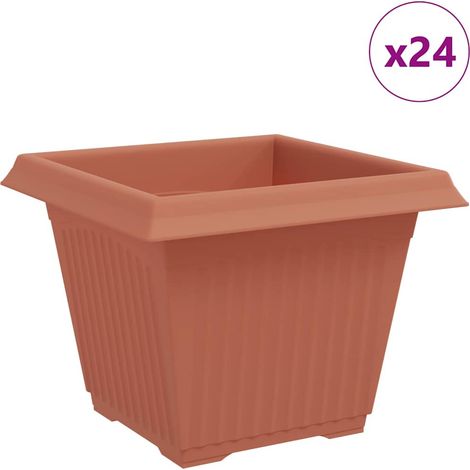 Maison Exclusive - Quadratischer Blumentopf 24 pcs Ziegelrot 28,5