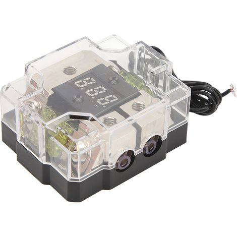 Support de fusible audio 4GA entrée 4GA sortie 100A avec afficheur numérique, boîtier de distribution stéréo pour voiture, bateau, yacht et camping-car (1/5)
