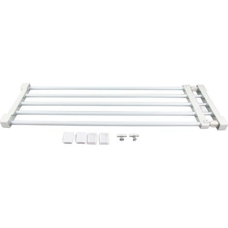 Étagère de Rangement Extensible pour Placard à Vêtements, Diviseurs de Garde-robe Réglables, Séparateur de Tension pour Armoire, Armoire, Salle de Bain, Cuisine, Bibliothèque(75120CM)