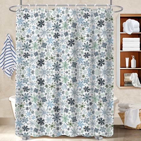 Voile de douche fluide en polyester 180x180 Étanche rideau séchage rapide pour optimiser un petit espace (1/5)