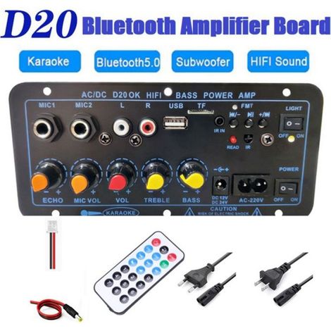 Carte Amplificateur Bluetooth Amplificateur de Basse HiFi Caisson de Basses Audio Carte Amplificateur Karaoké Haut Parleur Carte (1/4)