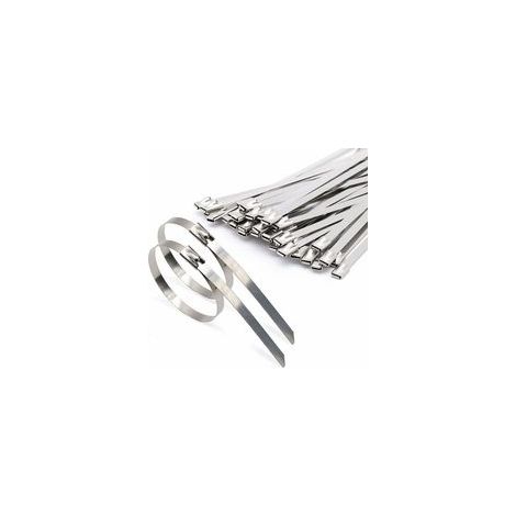 100 Pièces Attaches de câble Robustes, Collier de serrage inox en Acier Inoxydable Serre-câbles Acier Autobloquante 4,6x200mm (1/4)