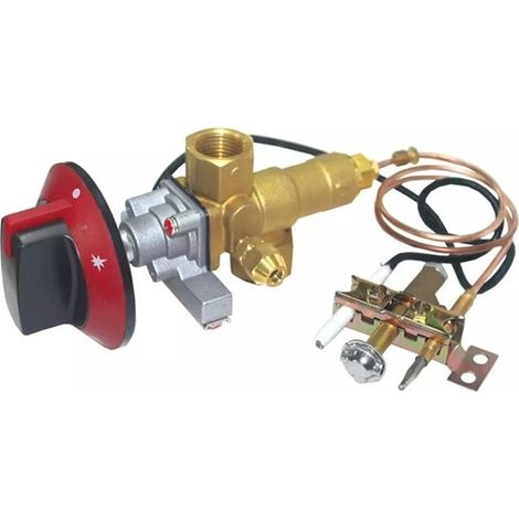 100000BTU LPG/NG Brûleur pilote de soupape d'admission de cuisinière à gaz avec thermocouple M10 x 1 de 0,9 m et fil d'allumage avec bouton complet (1/5)