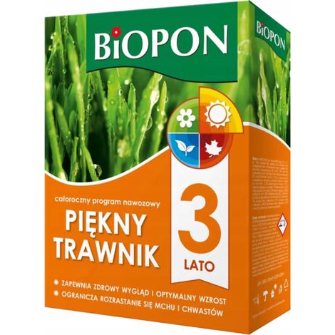 Fertilizante para césped BIOPON BEAUTIFUL LAWN 3 Verano 1 unidad. (1/4)