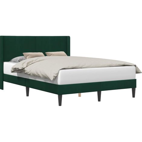 Maison Exclusive - Struttura del letto Verde Scuro 140 x 190 cm Velluto