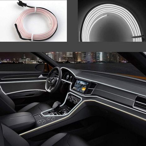 EL-Draht Neonlicht für Auto Innenraum, 3m, Weiß (1/5)