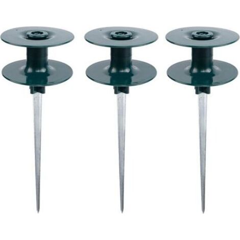 Ensemble de 3 guides-tuyaux d'arrosage en alliage de zinc robuste résistant à la rouille, avec supports métalliques vert foncé pour arrosage, guidage et maintien du tuyau d'arrosage (1/4)