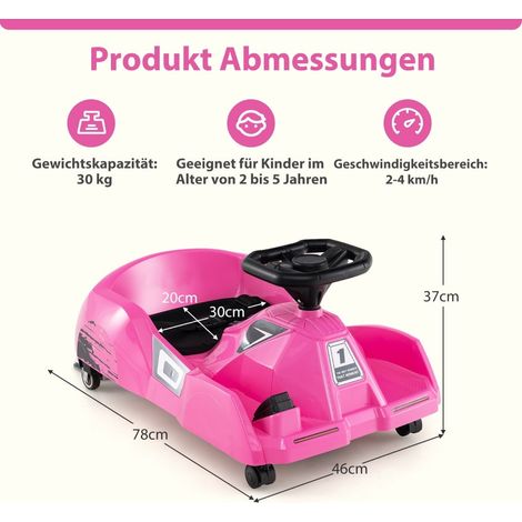 3-in-1 Kinder-Elektro-Go-Kart mit abnehmbarem Wischmopp, 12 V
