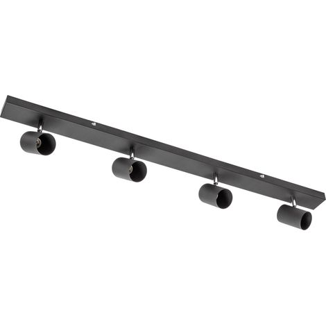 Plafonnier Éclairage moderne pour bureaux, appartements et pièces Plafonniers 4 x GU10 Rond Noir (1/5)