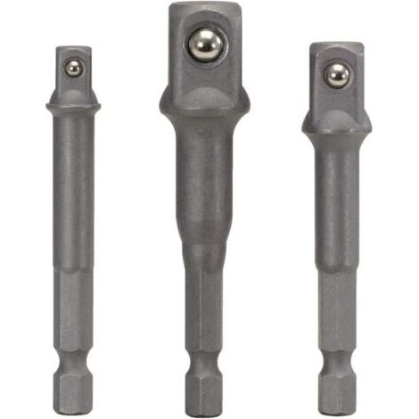 Jeu de 3 adaptateurs porte-douilles - 6 pans - 1/4" - 3/8" - 1/2"