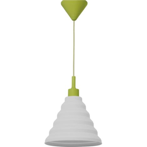 Colgante Pirámide silicona acabado blanco con verde 31 cm(alto) 25 cm(ancho) 25 cm(fondo (1/2)