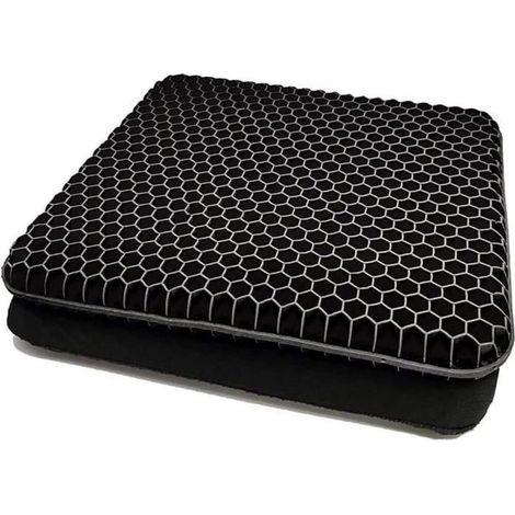 Coussin de chaise en gel respirant anti-escarres orthopdique avec housse antidrapante noir Mobilier d\'intérieur Literie (1/4)