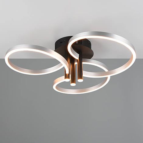 Plafonnier LED courbé Caruso Acier inoxydable - Ø 65,5 cm - 648110605