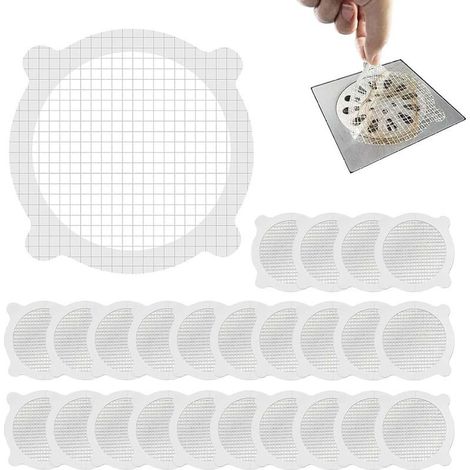 Lot de 30 filtres à cheveux jetables pour douche, 10 x 10 cm, pour lavabo, baignoire et cuisine (1/5)