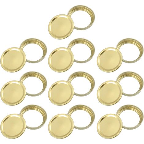 20 couvercles en fer-blanc pour bocaux Mason à ouverture standard avec joints métalliques