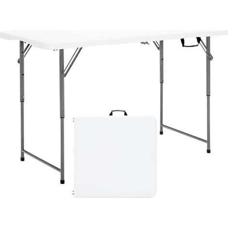 COSTWAY Tragbarer Campingtisch Klapptisch, klappbarer Gartentisch mit Tragegriff, hoehenverstellbar, für Camping, Hochzeit, Party, 120 x 60 x 74,5 cm (1/5)