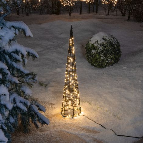 esotec Solar Weihnachtspyramide H=60 Weihnachtsdeko MetallLichterkette 103410