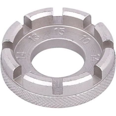 clé à rayons de vélo Clé à rayons en acier à 8 voies, tendeur de jante de roue pour vélos, outil sport reparation Argent (1/4)