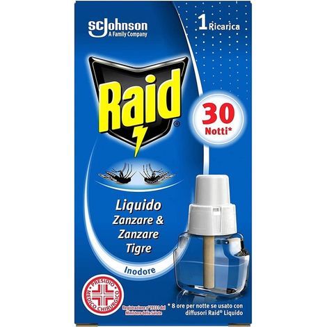 TrAdE Shop Traesio - Ricarica Da 21ml Liquido Elettrico Antizanzare Tigre Comuni 30 Notti Inodore 815887 - (1/5)