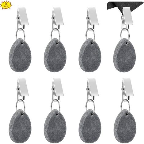 Poids de Nappe, 8Pcs Poids de Nappe en Pierre avec Pince, Poids de Nappes en Marbre, Pendentif Nappe, Pince à Nappe en Pierre pour l'Extérieur, Camping, Pique-Nique, Fête et Jardin-LIAIKI (1/5)