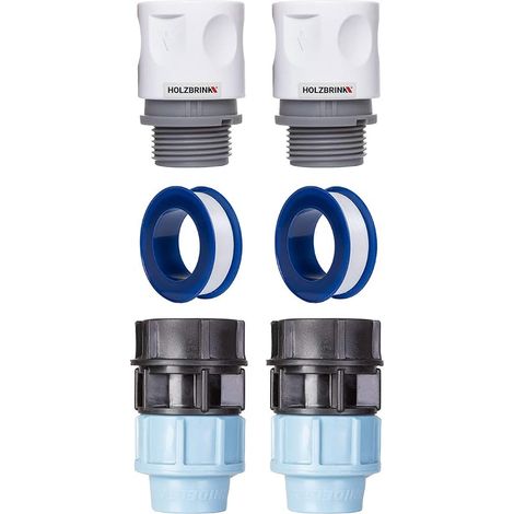 Kit de conexión de manguera LDPE de 25 mm para grifos: racor rápido de 20 mm, conector PE de 20 mm a 25 mm (1/3)
