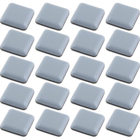Set da 20 pezzi di feltrini adesivi quadrati da 2,5 cm per mobili, protezioni per pavimenti per sedie, cuscinetti autoadesivi per lo spostamento di mobili adatti a pavimenti in legno e moquette.