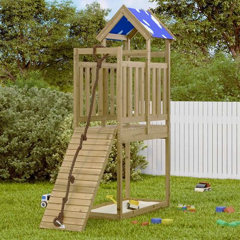 Spielturm Braun Massives imprägniertes Holz (1/5)