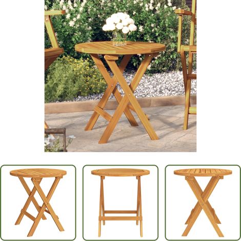 vidaXL Akazienholz -  Bistrotisch Ø46x47 cm Massivholz Akazie (1/5)
