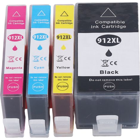 Cartouche d'encre pour imprimante, impression claire BK C M Y, recharge compatible OfficeJet 8010, lot de 4 pièces (1/5)