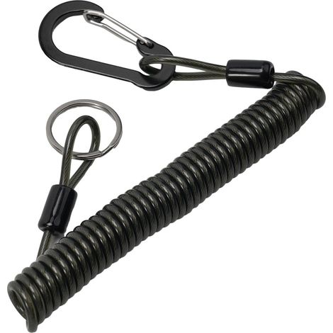 Cordon anti-perte à ressort en spirale pour outils de pêche, fabriqué en acier inoxydable et plastique, offrant une forte élasticité et une connexion sécurisée (2 m) (1/5)