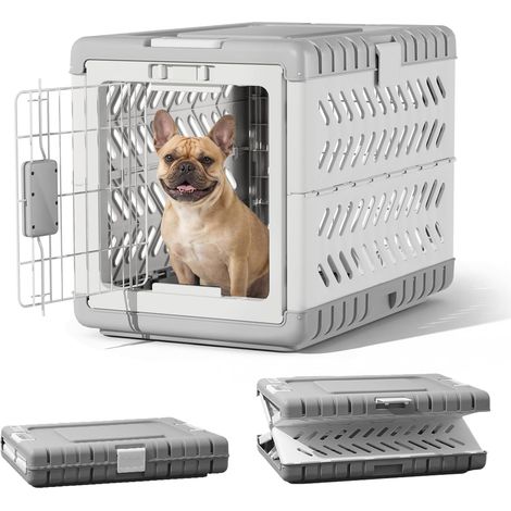 Pet 28" Portable Cage for Medium Dogs, 28 x 46.5 x 53 cm L Grey (1/5)