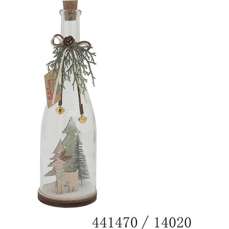 DECO MADERA SS BOTELLA LED H30 - Feeric lights & christmas (1/3)